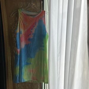 Tie-Dye Sleeveless Tank Top - Multicolor